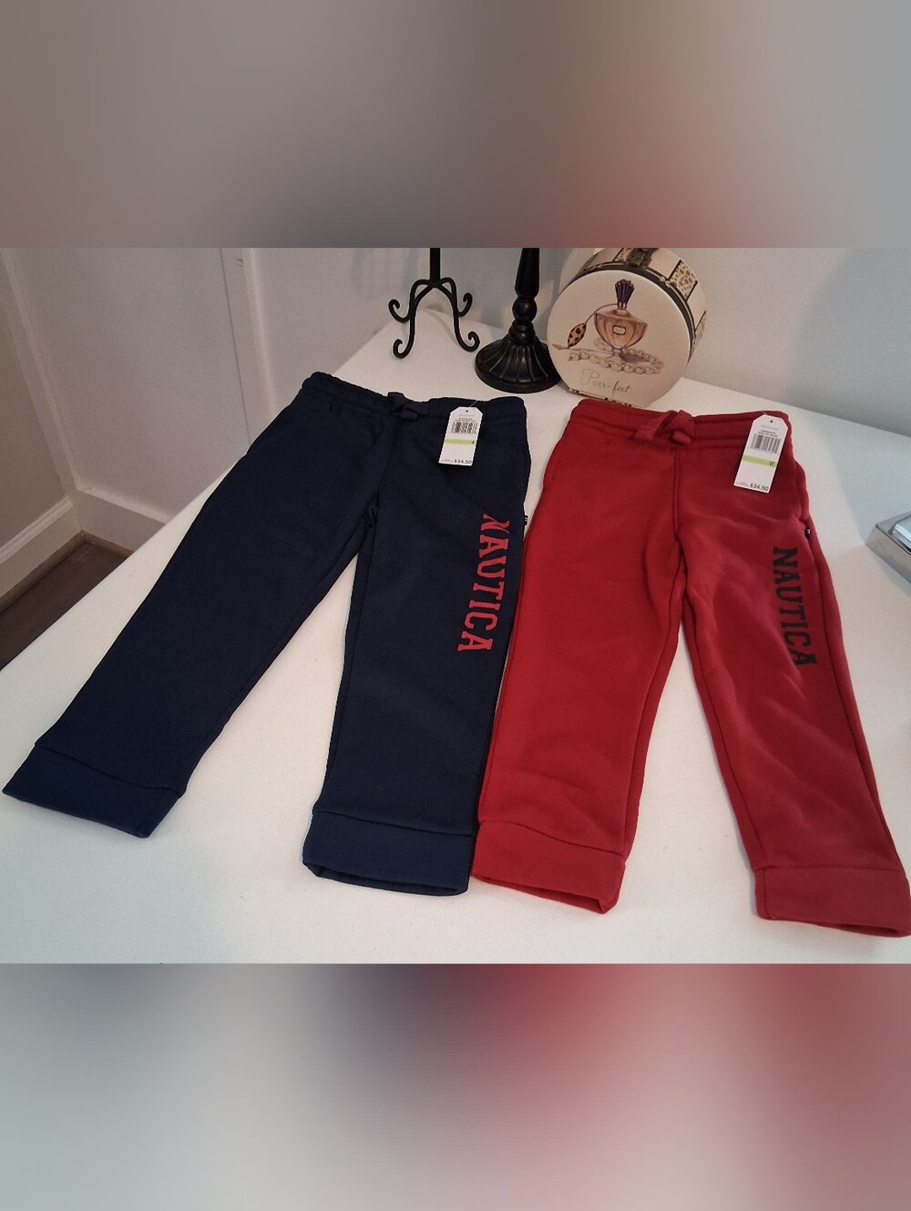 Nautica Kids Navy & Red Logo Sweatpants Sz 4T & 4 Bundle NWT